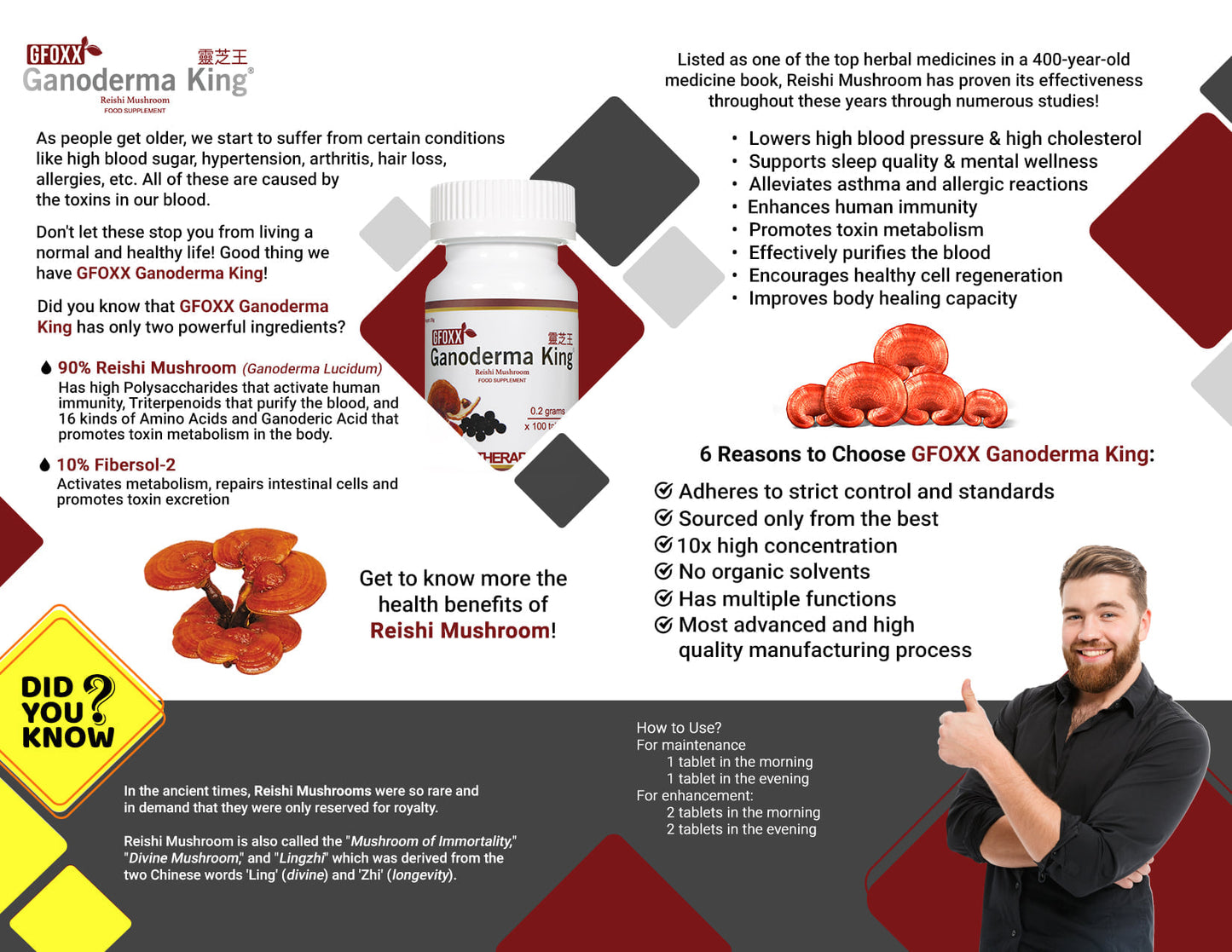 GFoxx Ganoderma King 100 Tablets