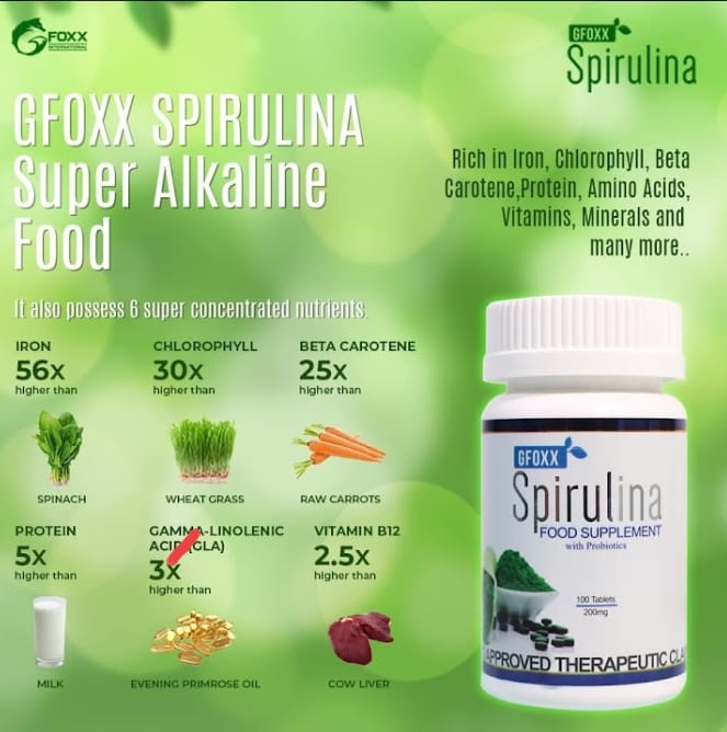 GFoxx Spirulina with Probiotics Twin Pack 2 Bottles